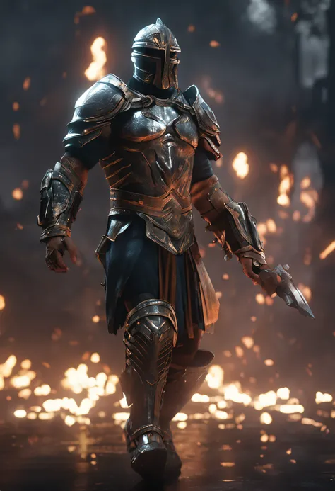 (Professional 3d rendering: 1.3) af (Realistic: 1.3) The worlds most beautiful art photo, Smooth function, Spartan hero, ((Epic hero fantasy Spartan armor man angry hero looks short hair, short beard and fierce expression in pose dynamic, no helmet, fantas...