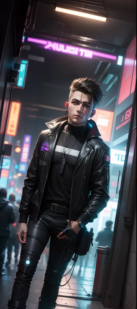 Change background cyberpunk handsome boy realistic face, 8k, ultra realistic