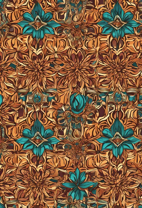 Beautiful repeating beautiful Kelsang flower pattern in gemstone tones, 3d effect, Ultra photo realsisim , Pinterres, The hexadecimal code color is 5ABCB9, 63E2C6, FB6376, 613F75, 0C6291 only, Flowing, the wallpaper, Artistic，Wallpapers