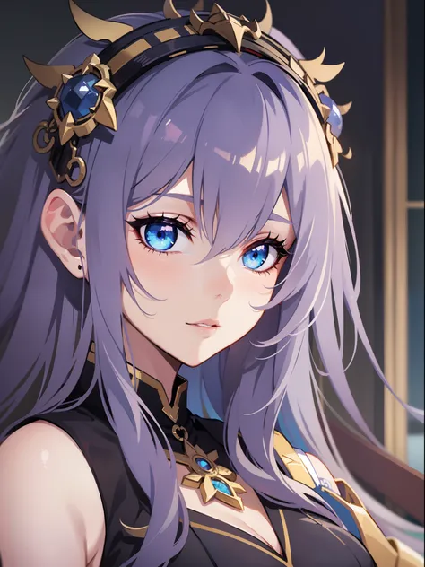 Close-up of face,Diagonal angle., complex details beautiful and delicate eyes, anime girl with long white hair and blue eyes posing for a picture, shadowverse style, smooth anime cg art, sayori, detailed digital anime art, guweiz, sui ishida art manga, sha...