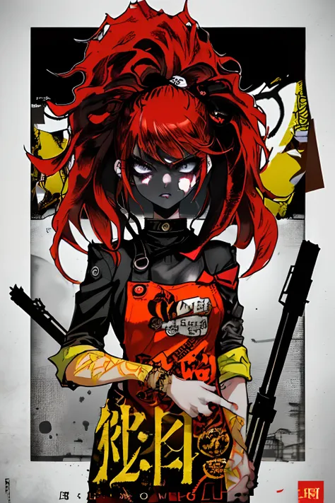 ((((dramatic))), (((gritty))), (((intense))) film poster featuring a young woman as the central character. She stands confidently in the center of the poster, wearing a stylish and edgy outfit, with a determined expression on her face. The background is da...