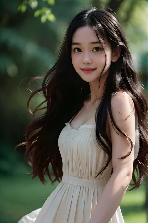 film portrait photography, 1girl, wavy shoulder-length hair (realistic detailed eyes, natural skin texture, realistic face details), soft dramatic lighting, depth of field, bokeh, vibrant details, finely detailed, hyperrealistic, 35mm film, hazy blur, film...