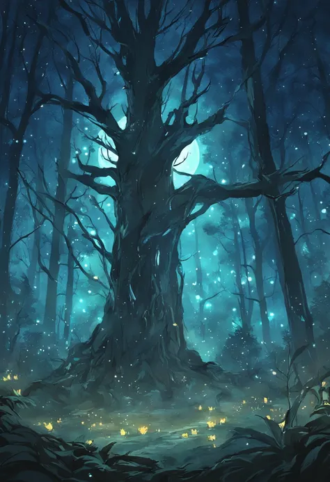 Immersive Art, Night Forest, Digital Painting, Enchanting Landscape, Moonlit Trees, Nature Scene, Tranquil Beauty, Dark Woods, Magical Forest, Nocturnal Art, Mystical Atmosphere, Starlit Night, Digital Artwork, Serene Wilderness, Dreamy Landscape, Ethereal...