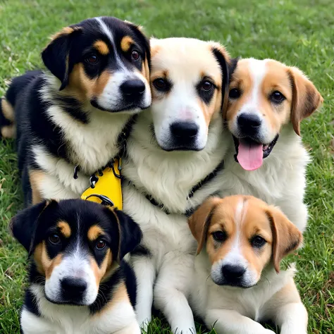 o cachorrinho，Pastoral dog，Yellow-black，Mother