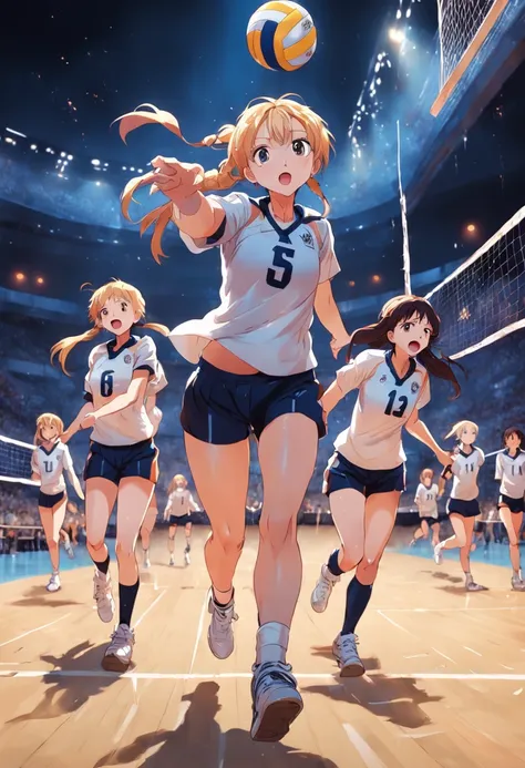 Volleyball team cute running