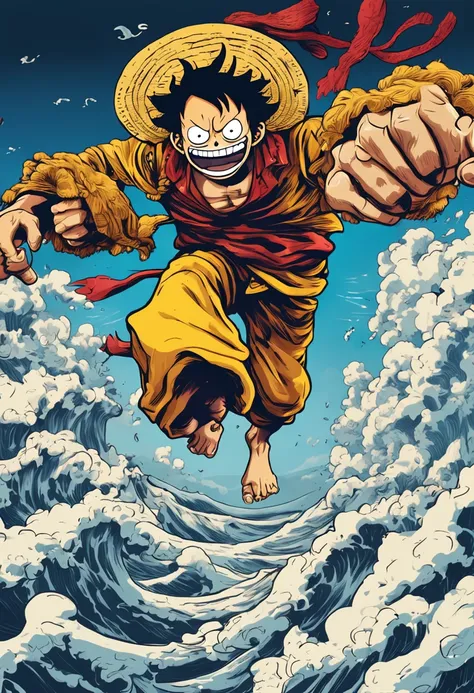 Luffy Kaido Navy Yellow Ape Sea Fight Sky Clouds