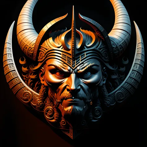 Norse god in front of a black background vector art