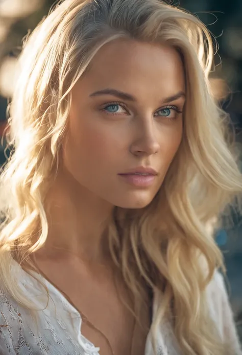 a close up of a woman with long blonde hair wearing a white top, beautiful blonde girl, beautiful blonde woman, blonde woman, blonde swedish woman, sexy girl with long blonde hair, blonde beautiful young woman, sleek blond hair, a gorgeous blonde, beautifu...