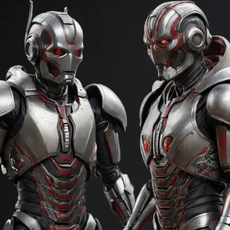 There are 3 soldiers standing in Victorian armor ,estilo Ultron，magic realism,master part, hiper HD, Super Detalhe, Detalhes altos, melhor qualidade, A high resolution, A high resolution, Premiados, anatomicamente correto, 8k，），Empire 500 A.C ）Armaduras es...