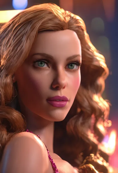 realistic Barbie doll, medium curly hair, hdr, uhd, 64k, studio lighting, professional photograph, highly datailed, concept, trending on artstation, unreal engine, vivid colors, bokeh, unzoom image, scarlett johansson face