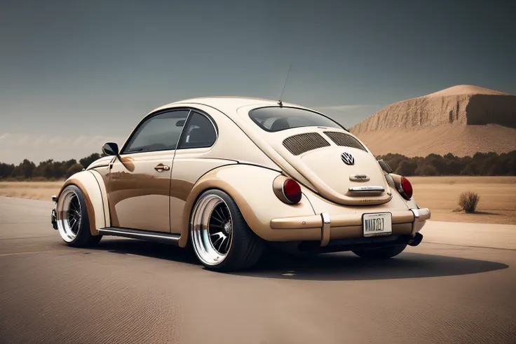 (nvinkpunk:1.0) (snthwve style:0.8) VAL1 Volkswagen beetle VAL2, lightwave, afternoon, intricate, highly detailed