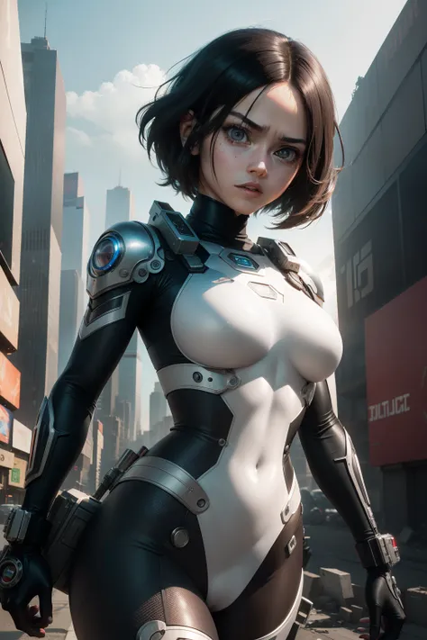 New York, time square, Alita, known as "Battle Angel", is the main character of the manga "Battle Angel Alita" created by Yukito Kishiro. She is a fearless cyborg with a mysterious past and exceptional combat skills. Endowed with great curiosity and compas...