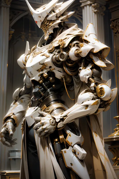 White armor，Mechanical only，Elegance，Noble，Sharp，classical，divino