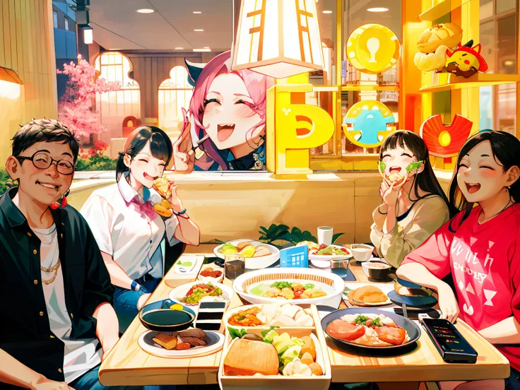 Several women pose for photos while eating, photograph taken in 2 0 2 0, Family dinner, 2 0 2 2 photo, wining, 🕹️ 😎 🚬, tasty, people inside eating meals, personal profile picture, is playing happily, 🤬 🤮 💕 🎀, 🦩🪐🐞👩🏻🦳, mukbang