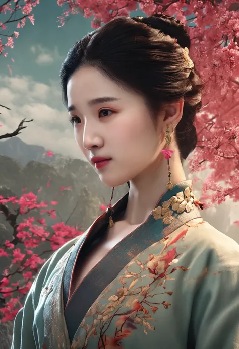 Displays the resulting artistic photo：Beautiful illustration of "Liu Yifei"