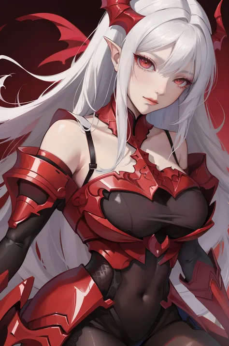 Close-up of a dragon mature woman in red armor, Anime fantasy artwork, Fanart Meilleure ArtStation, wlop and rossdraws, Extremely detailed Artgerm, a beautiful succubus, WLOP Art, , 8K high quality detailed art, Fantasy art style，huge tit，Lolita prostitute...