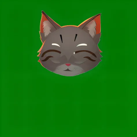 Theres a cat with a sad look on his face, cat head, the cat is smiling, illustration of a cat, sem linha, Gato. pintura digital, a cat is smiling, visual anime de um gato bonito, quanto ele faz, gato anime, um gato bonito, foto de gato bonito, design do ga...