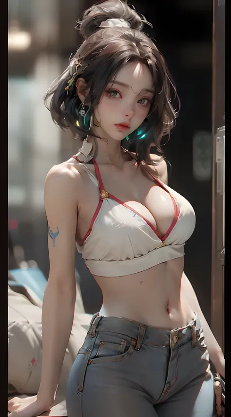 (Best Quality), ((Masterpiece), (Detail: 1.4), 3D, A Beautiful Cyberpunk Woman, HDR (High Dynamic Range), Ray Tracing, NVIDIA RTX, Super-Resolution, Unreal 5, Subsurface Scattering, PBR Textures, Post-Processing, Anisotropic Filtering, Depth of Field, Maxi...