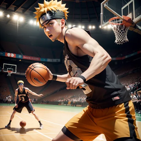 Naruto playing basketball