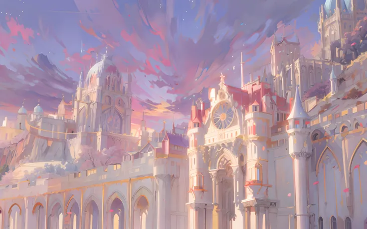 Baroque architecture，beautiful anime scenes, anime beautiful peace scene, beautiful anime scenery, Anime background art, Anime landscapes, beautiful aesthetic art, anime backgrounds, landscape artwork, Landscape wallpaper aesthetics, animeaesthetic, flower...