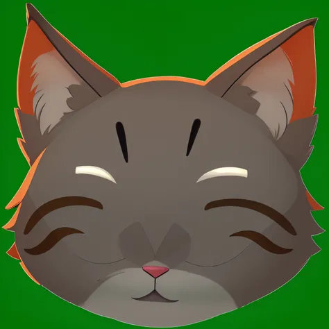 Theres a cat with a sad look on his face, sem linha, gato anime, cat head, Gato. pintura digital, visual anime de um gato bonito, illustration of a cat, Ashfur de gatos guerreiros, cel limpo sombreado, Someone, the cat is smiling, quanto ele faz, Sora como...