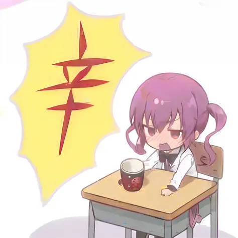 anime girl sitting at a table with a cup of coffee, ( ( ( yoshinari yoh ) ) ), reisen udongein inaba, pin on anime, anime visual of a cute girl, shuushuu anime image, iwakura lain, madoka kaname, yuruyuri, Yandere, author：Hosomura Kane, bakemonogatari