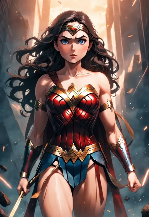 wonderwoman Full Body, Face Looking Forward, realistic