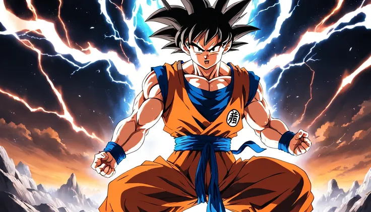 Goku is gathering energy