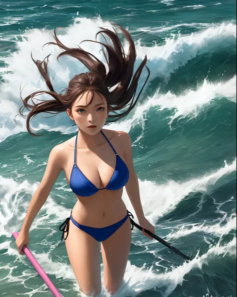 The maiden bikini was swept away by the waves