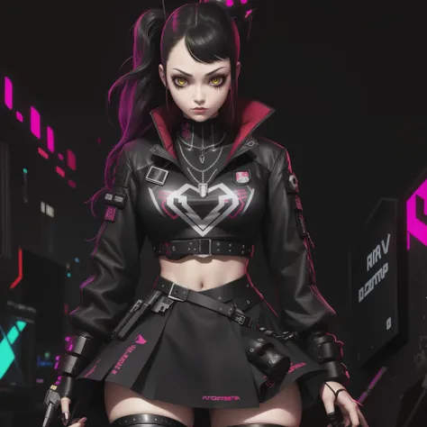 Garota anime em uma roupa preta, menina de Anime Cyberpunk feminino, garota Anime Cyberpunk, Garota de Anime Cyberpunk, arte digital do Anime Cyberpunk, arte cyberpunk anime, estilo de arte cyberpunk, Cyberpunk 2.0, o modelo menina, Garota cyberpunk, Anime...