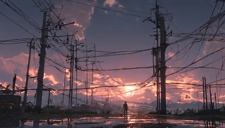 Jesus in the cross, by makoto shinkai and ghibli studio, outlined silhouettes, dramatic lighting, highly detailed, incredible quality, trending on artstation, masterpiece, 8k