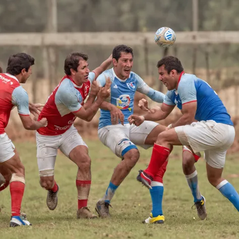 Gere uma imagem que retrate um campo de jogo onde os Maias jogavam o "polka talk", with players using their hips and knees to pass the ball through a ring.
Create a visual representation of the moment when the captain of the losing team presents his head t...