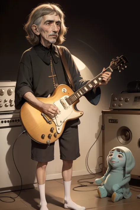 George Harrison, As a sock puppet,concept art, 4k