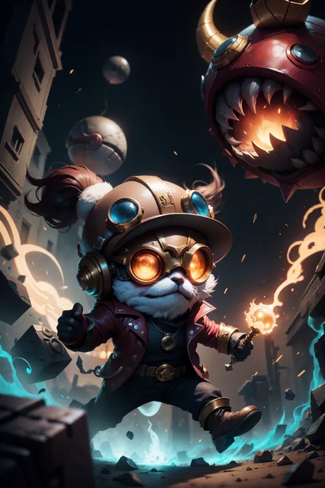 Personagem de League of Legends, Ziggs bombarding Demacia with ultra-loyal graphics