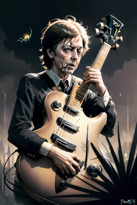 Paul McCartney, spider, concept art, 4k