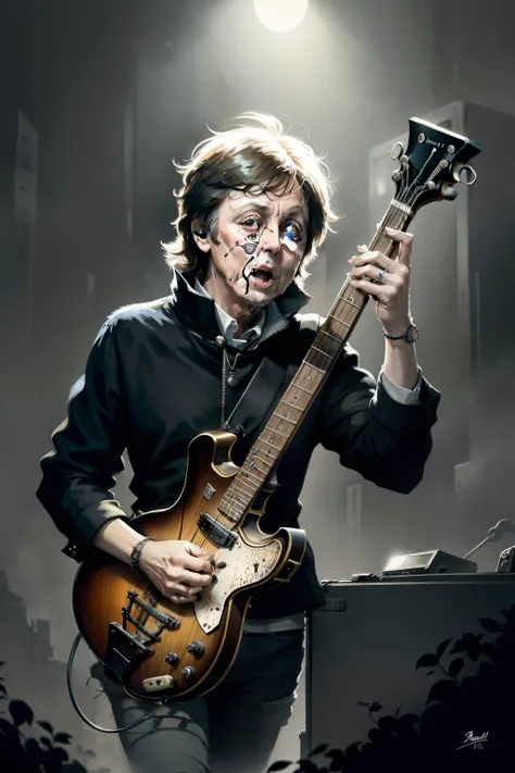 Paul McCartney, spider, concept art, 4k