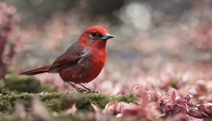 a diamond bird from Forbes that is in a tree is the main protagonist Natural realistic rendering, fotorrealista altamente detallado, render fotorrealista, Arte conceptual fotorrealista, Render hiper real, Renderizado 3D realista rojo, Aves f CGsociety, Ima...