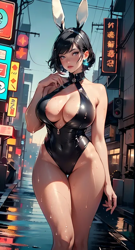 cute bunny girl,(((1girl))),((bunny girl with extremely cute and beautiful black hair)),(((bunny girl,anthro furry cute,bunny-girl,bunny ears,bunny ears on head,big bunny ears))),


(large breasts:1.4),saggy breasts,(((black hair:1.35,colored inner hair,ea...