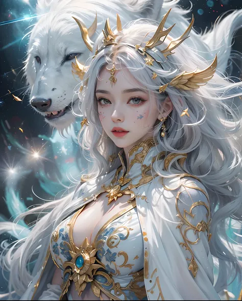 Summoner Beauty、Finish as shown in the photo、beautifull detailed face、Summon the Ice Spirit、(​masterpiece、top-quality、top-quality、Official art、Beautifully Aesthetic:1.2)、(1girl in)、ighly detailed、(Fractal Art:1.3)、colourfull、highestdetailed、face perfect、nf...