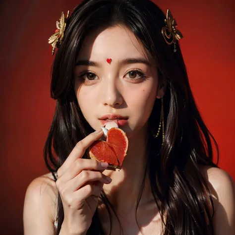 Goddess of love eating heart