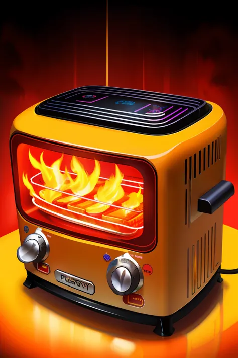 psychedelic toaster, concept art 4k, chaos