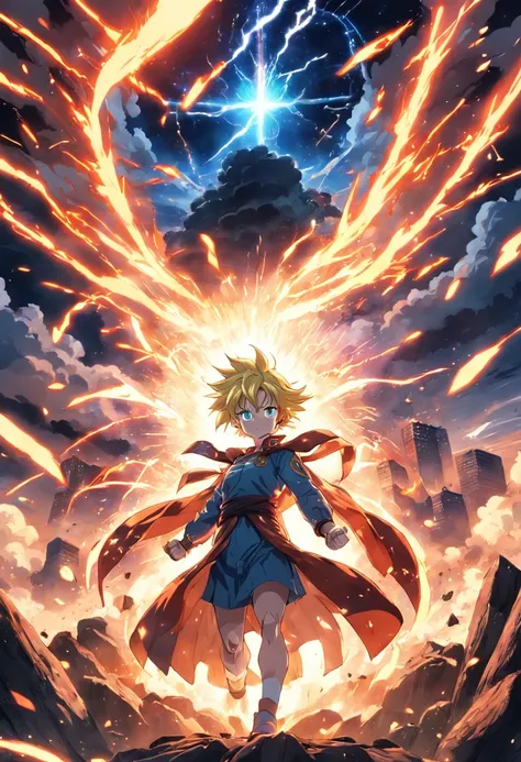 exploding, lost control, power, fresh  pating, anime landsacape, super sayajin