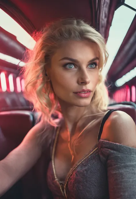 a close up of a woman in a black bra top on a plane, a picture by Karl Völker, reddit, tachisme, blonde goddess, jaw-dropping beauty, beautiful blonde girl, a gorgeous blonde, jaw dropping beauty, in the air, in the sky, instagram model, alexa grace, airpl...