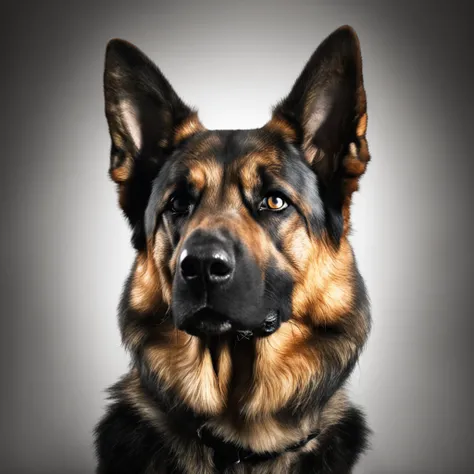 (((Create a masterpiece of a German shepherd))) com fundo preto, profesional lighting, 8k