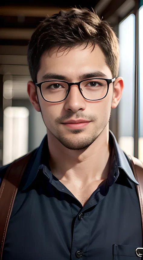 ((Men only)), (head shot), (face only),  (handsome muscular man in his 20s), (Chris Redfield), (blue glasses), (big smile), (detaile: 1 in 1), Natural muscles, HIG quality, beautidful eyes, (Detailed face and eyes), (Face、: 1 / 2), Noise, Real Photographic...