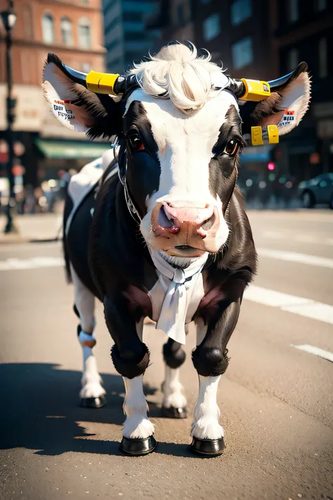 3D COW WHITE GOOGLES AND WHITE CLOTHES