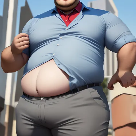 Formal fat uncle，full bodyesbian，Large crotch，Expose the belly，a person