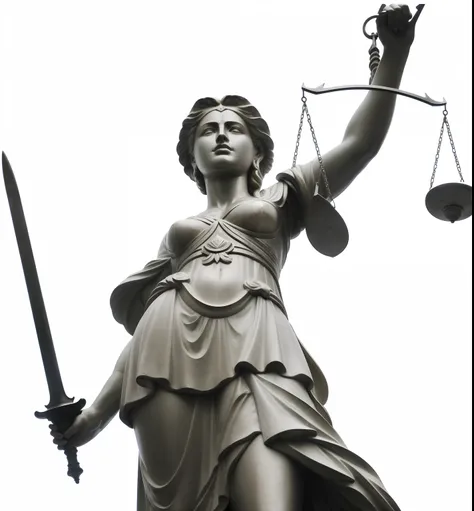 lineart Statue of Lady Justice holding scales and sword, Justice, imagens do tribunal, the justice tarot card, Libra, greek titan goddess themis, Directed by: Paul Davis, Directed by: Anna Füssli, colagem digital, Fotomontagem, estatura completa, Riqueza d...