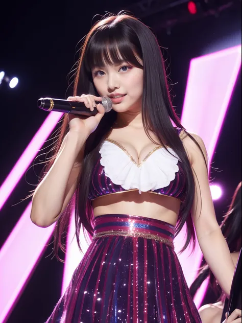 Beautuful Women、18year old 、body shot、80mm、bangss、Idol stage costumes