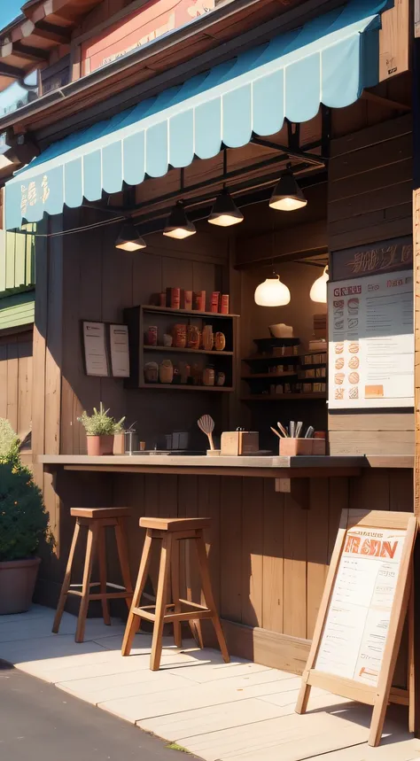 ramen shop counter , beautiful day, disney animation, pixar animation, v-ray blender, art of frozen, CGI, octane render